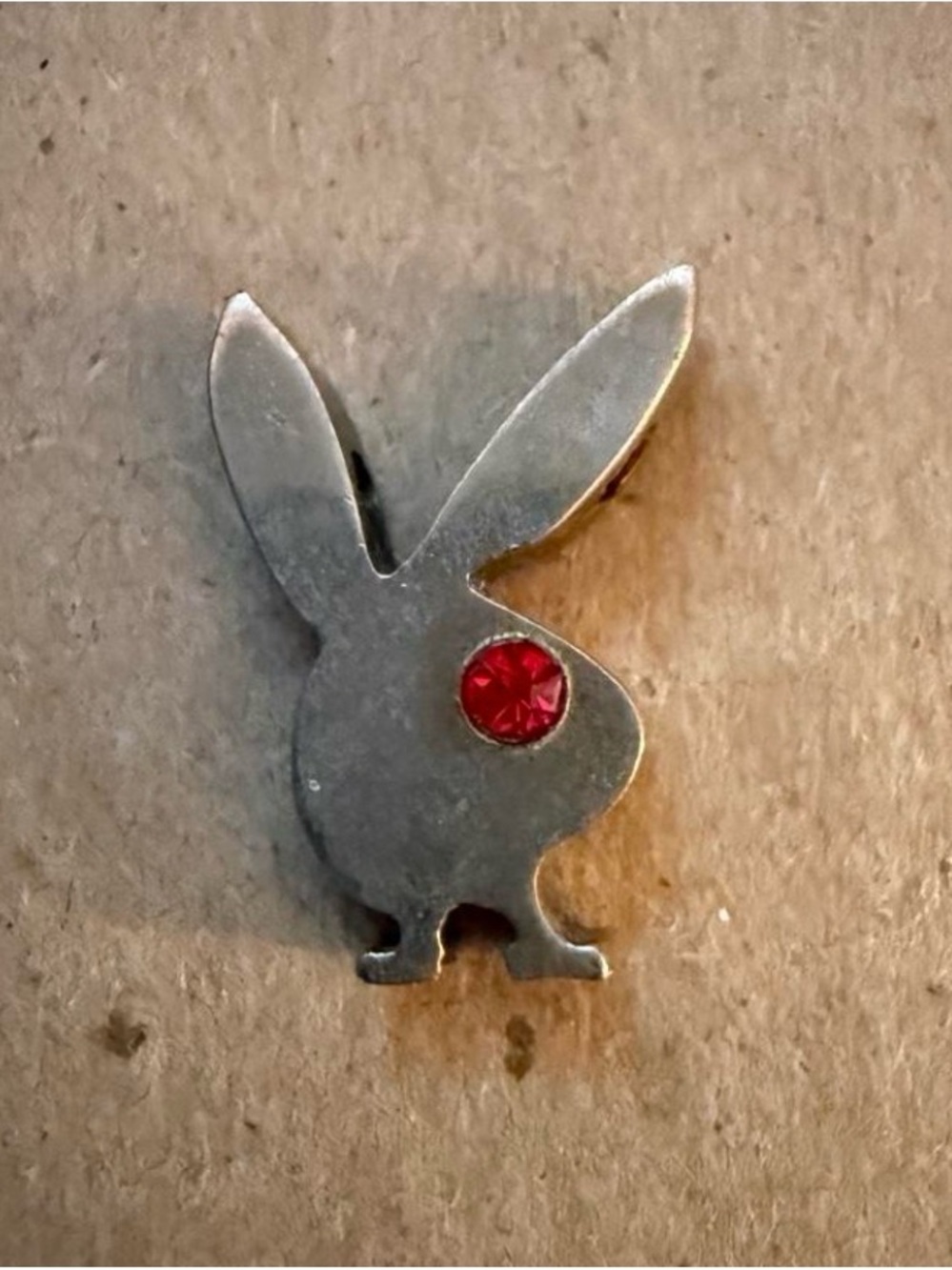 PLAYBOY Silver Bunny pendent with Red Eye Stone